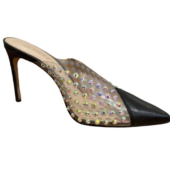 Schutz NWOB Greece Diamond Slip-On Pumps In Clear & Black Size 6.5 - Picture 4 of 7